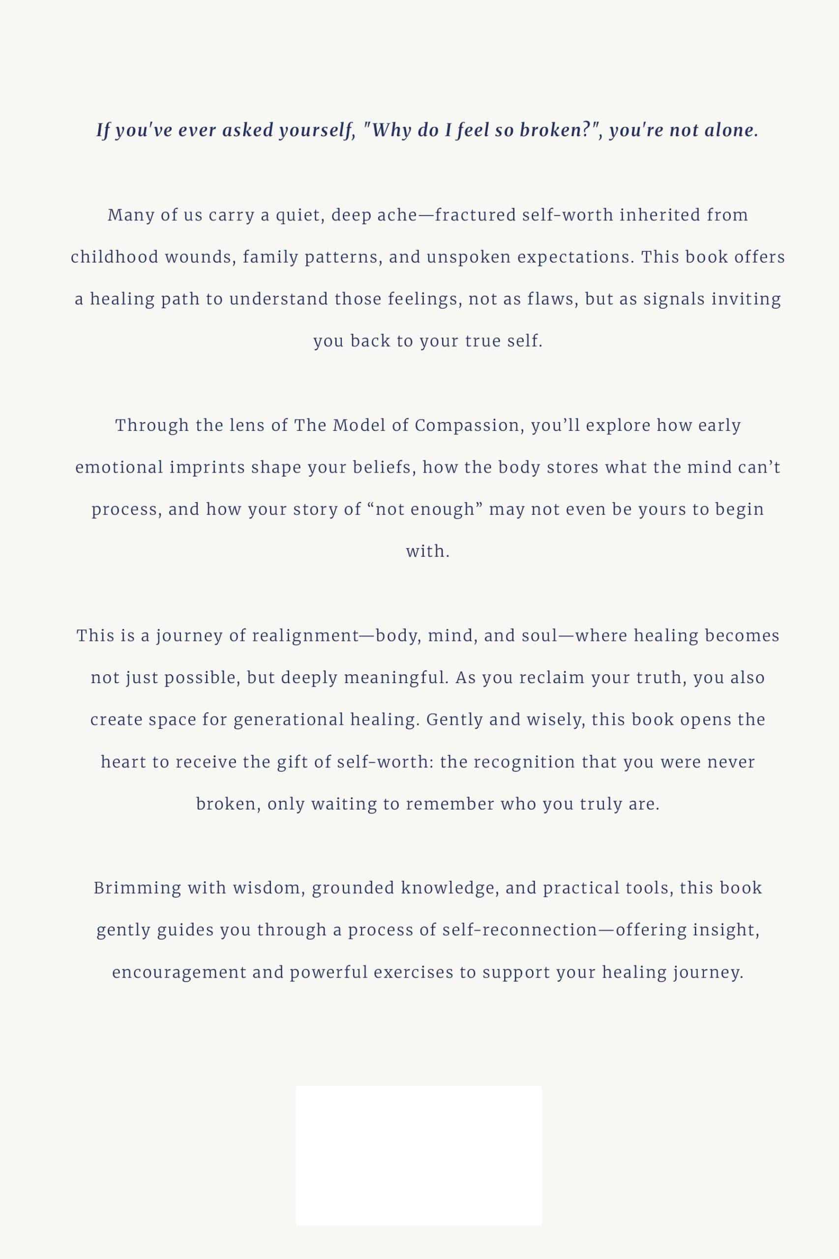The Gift of Self-Worth – back cover